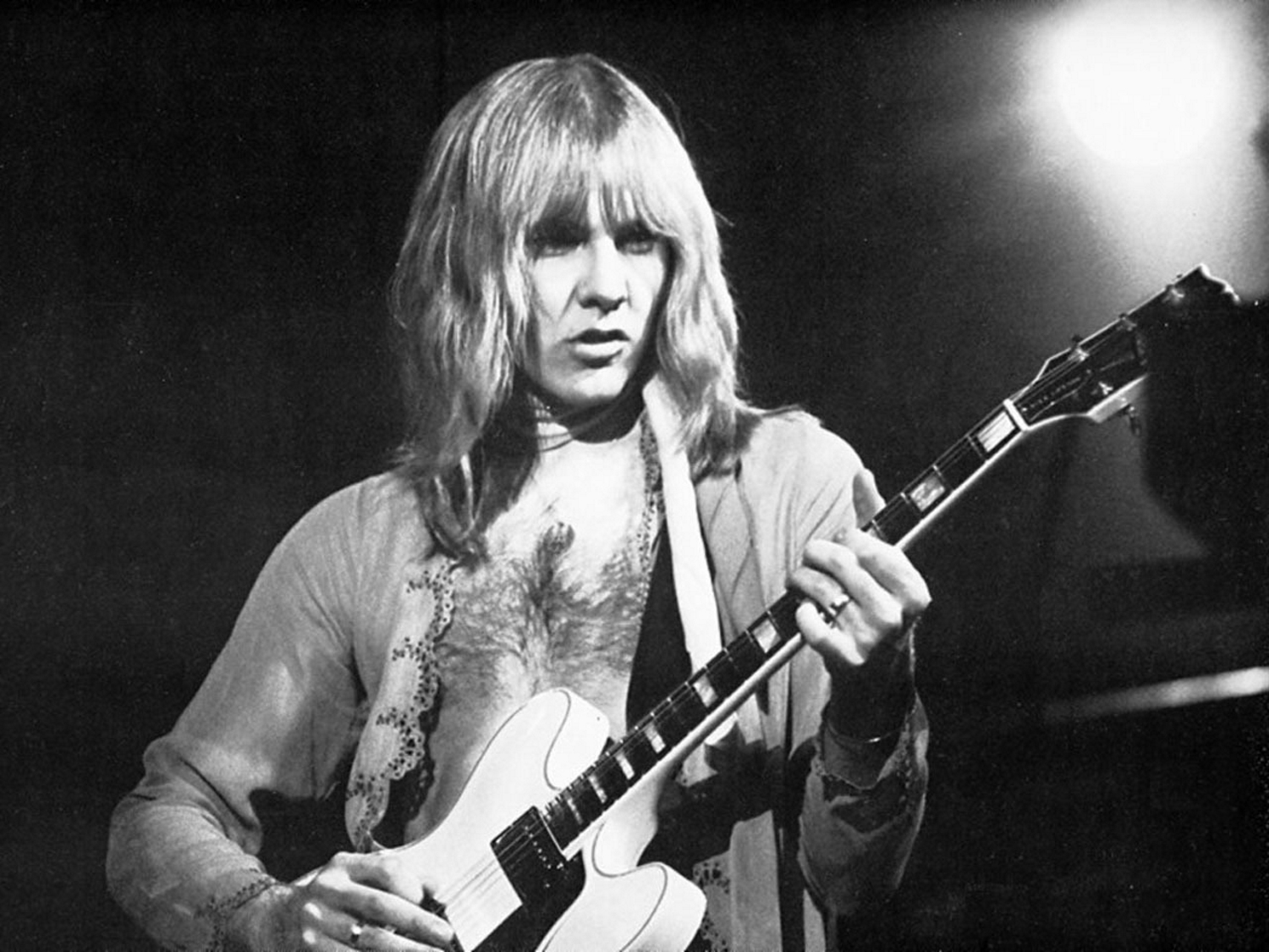 Guitarist of the band Rush, Alex Lifeson, performing live